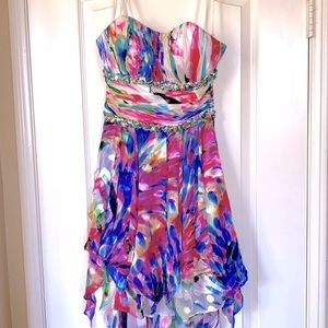 100 % silk asymmetrical dress La Femme